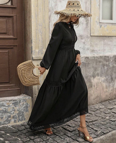 Damen maxikleid lang schwarz - maxikleid,