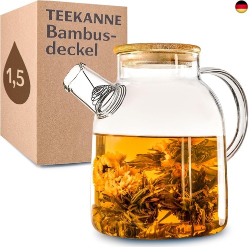 Teekanne glas liter mit - teekanne,