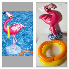 Flamingo aufblasbar Wurfspiel Ringwurfspiel Ringe Bade- und Spielspaß rosa pink