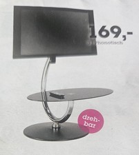 Phonotisch / Fernsehständer drehbar Sicherheitsglas Schwarz OHNE FERNSEHER! TOP