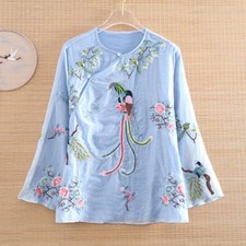 Damen Blumenmuster Vogel