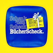 Zahlteller Geldteller Werbung "Bücher Scheck" ORNAMIN Plastik Wechselgeldteller