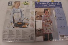 Kinder Küchenset Backset Schürze Topfhandschuhe Topflappen Küken Ritter 