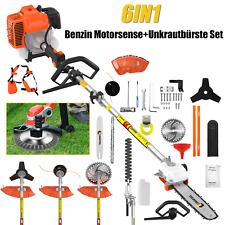 Benzin Motorsense Mit Unkrautbürste 6IN1 52CC  2Takt Freischneider 2.5KW 3.35Ps