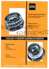SCHACHT ULM Prospektblatt TRAVENON 1:4,5/135 / TRAVEGAR 1:3,5/50 Objektiv (Y4880
