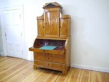 Empire Biedermeier Sekretär Esche mit Mahagoni Kabinett um 1820 restauriert 