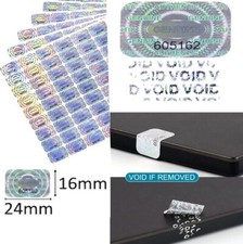 324x Garantiesiegel Hologramm Aufkleber Siegel 3D NUMERIERT Garantie 24x16 mm