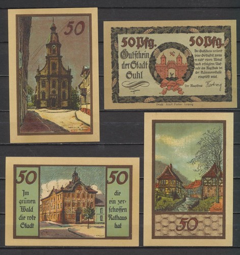 Suhl stadt notgeld l - suhl, 4x