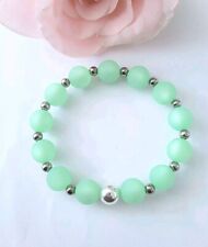 Sylvie's POLARIS Perlen Armband 19 cm, mint dehnbar handmade / 0783