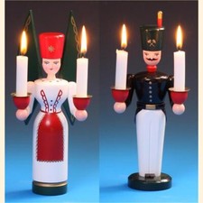 Schalling Engel und Bergmann aus Holz, farbig, 21cm, Erzgebirge Fachhändler