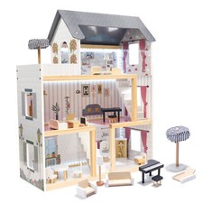 Kinder Puppenhaus A82 LED Dollhouse XXL Kit aus Holz Puppenstube Möbel Set Groß