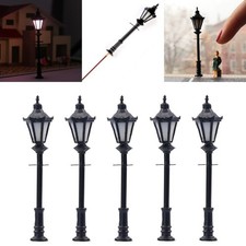 LED Straßenlampen H0 Gaslaterne 5cm Parkleuchte Lampen Leuchten Set 5 Stück S381