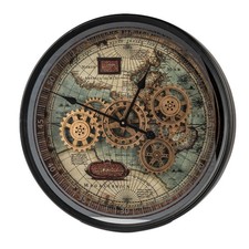 Wanduhr WELTRKARTE ANTIK mit