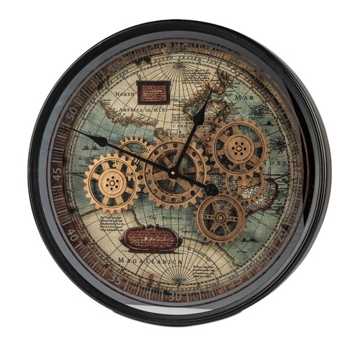 Wanduhr weltrkarte antik mit - wanduhr,