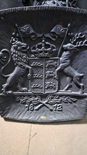 Gussplatte Eisen Metall Platte Bayern Wappen Metallplatte Ofenplatte Relief alt