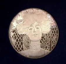 500 Schilling  Silber Münze Gustav Klimt 1989 PP Im Leder- Etui, Österreich 