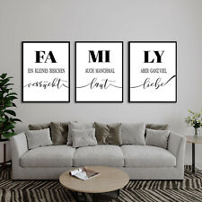 3er Set Poster Family Familie