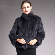 Echt Kaninchen Pelzmantel Frauen Winter Outwear Warme Jacken Dicke Dame Natur Mo