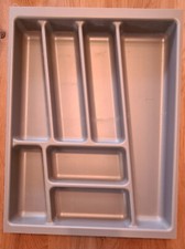 2mal ORGA-BOX II Besteckeinsatz silbergrau für Nobilia Schubladen-gebraucht 2mal