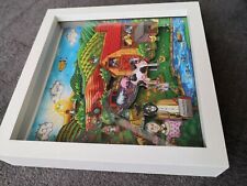 Charles Fazzino "THE FARM!" 3D Bild mit Glitzer Pop Art - weiß