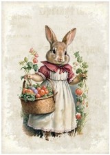Decoupage-Bastelpapier-Softpapier-Vintage-Ostern-Hase-13204