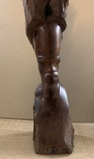 Wurzelholz Büste - Gesicht Geschnitzt, Glänzend - Haare Naturbelassen - 0,5 kg