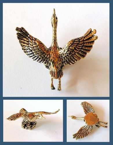 Messing figur kranich flug - messing,