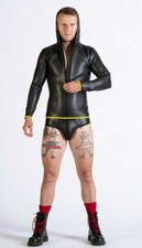 Neopren Streetwear Jacke Herren – flexibles Glanzmaterial & farbige Details