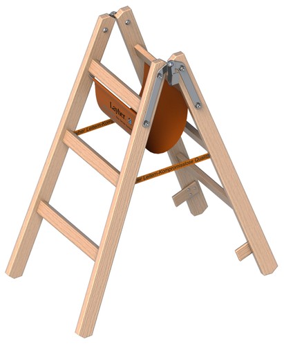 Layher 1038 holzstehleiter 2x3 - holzstehleiter,