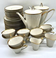 BAVARIA JOHANN SELTMANN VOHENSTRAUSS Kaffeeservice elfenbein Goldrand 37-teilig
