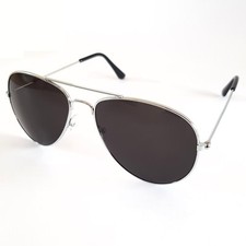 Sonnenbrille Pilotenbrille Fliegerbrille Brille Silber Dunkelgrau Stylisch Cool