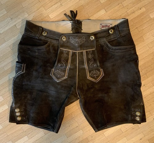 Lederhose kurz braun - lederhose, braun,