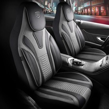 Sitzbezüge (Pilot) passend für Renault Clio in Schwarz-Grau mit Rückentasche