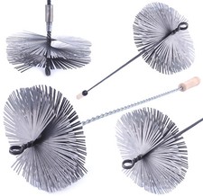 Kaminbesen mit Stange Set Schornsteinbesen Schubstange Kaminbürste Kaminzubehör