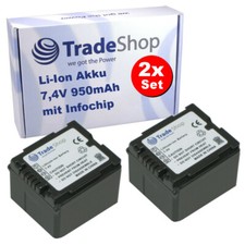 2x Kamera Li-Ion Akku 7,4V 950mAh für Panasonic NV-GS330 NV-GS500 NV-GS60 