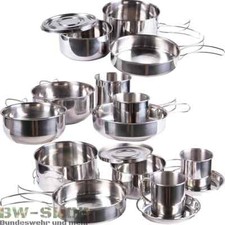 MILITÄR KOCHSET EDELSTAHL 4-8 TLG. OUTDOOR GESCHIR BW KOCHGESCHIRR ESSGESCHIRR