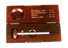 WEIN- Sekt- Champagner Temperaturmesser, Vinometer, Weinthermometer, Holz