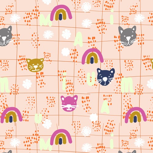Bio jersey stoff katze - 0,5, m