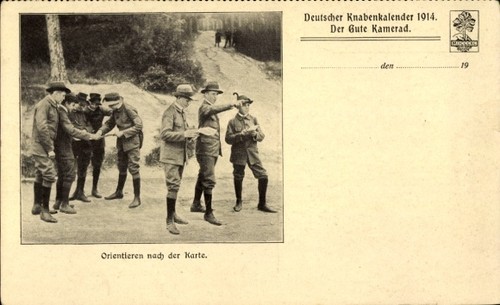 Pfadfinder orientieren - ak, pfadfinder,
