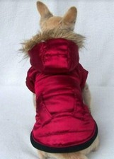 Hundemantel mit Kapuze rot Gr