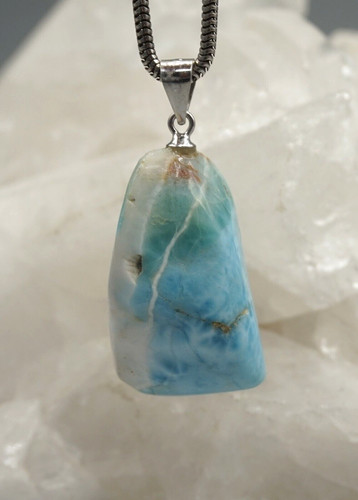 Larimar anhänger trommelstein - larimar,