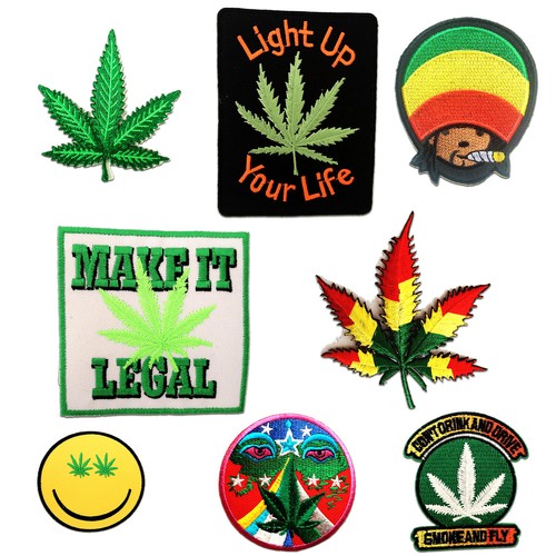 Aufnäher bügelbild marijuana - bügelbild,