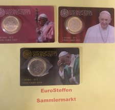VATIKAN - COINCARD 1 Euro  2022- 2024 Nr. 1- Nr. 3  Auswahl:  Coin Card/Jahr