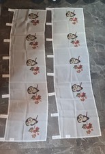 Scheibengardine mit Eulen 