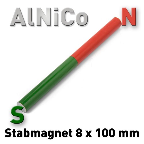 Stabmagnet alnico rundstab - rundstab, 8