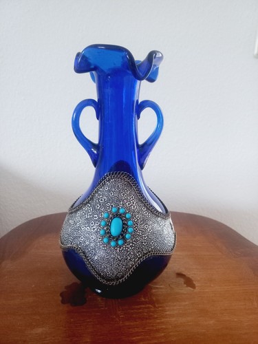 Marokkanische glas metall vase - glas,