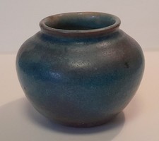 Kl. seltene Max Laeuger Keramik Vase 10cm D. 8cm Höhe um 1920 Majolika Karlsruhe