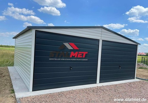 Blechgarage 6x6m doppelgarage - 6x6m,