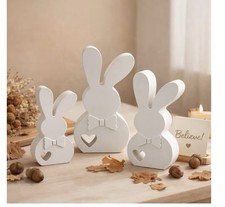 Deko Osterhasen Set Gips