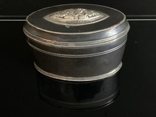 Antike Empire Messing Dose mit Silber Montierung und Dekor um 1800